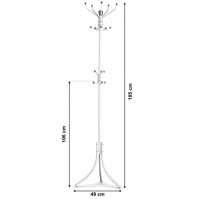 16 akasztós álló ruhafogas, fehér