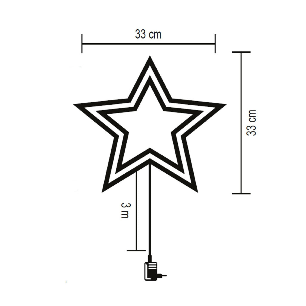 Home KID503WW csillag ablakdísz, kül- és beltéri kivitel, 35 db melegfehér LED, 2 tapadókorong, fehér tápkábel, 33 x 28 cm