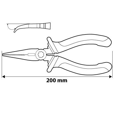 NEO TOOLS Hajlított CSŐRŰ FOGÓ 200MM 25 év garanciával 01-016