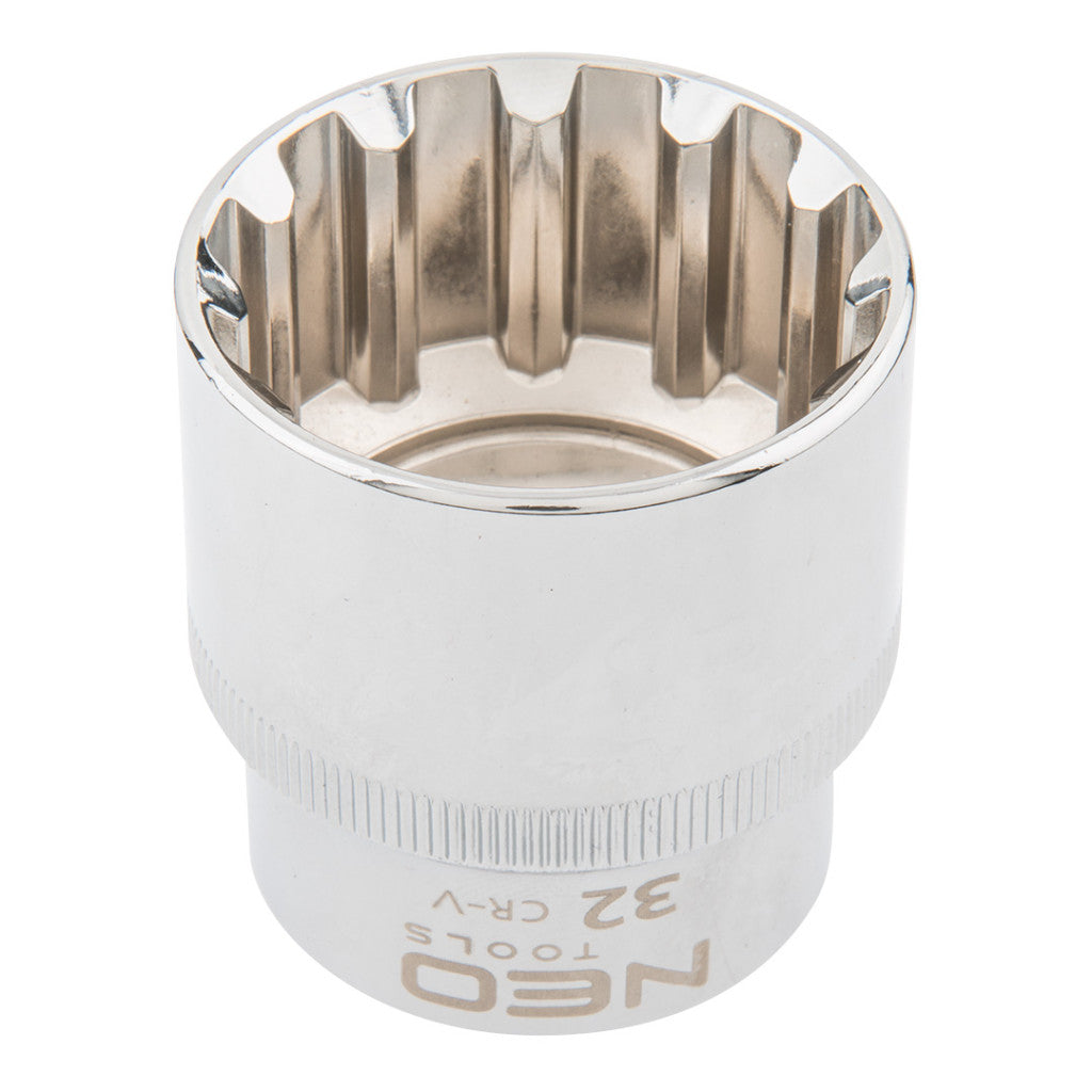 NEO TOOLS Dugókulcs 32mm, 1/2", SPLINE 25 év garanciával 08-599