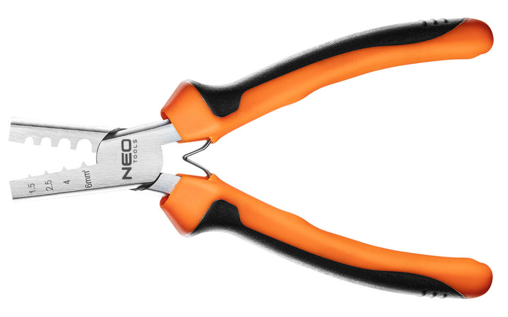 NEO TOOLS Krimpelő-, kábelsarufogó 1.5-6mm², 140mm. 25 év garanciával 01-533