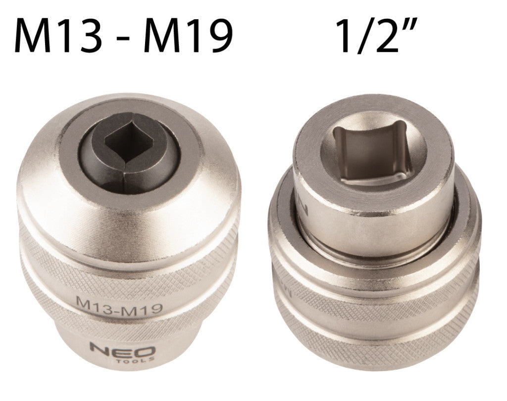 NEO TOOLS Befogóadapter menetfúrókhoz, 1/2", M3-M19 12-907
