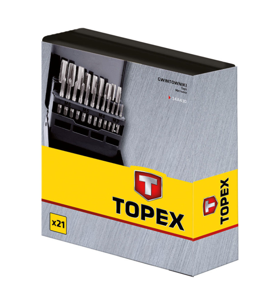 TOPEX MENETFÚRÓ készlet 21db M3-M12 14A430