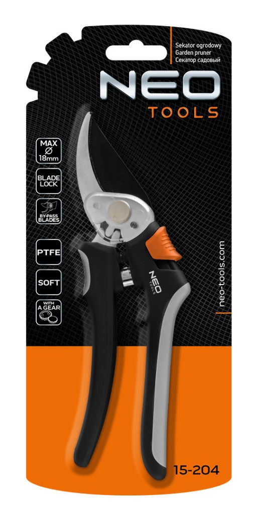 NEO TOOLS Metszőolló, mellévágó, áttételes, max.18mm, teflon bevonat, 200mm 15-204