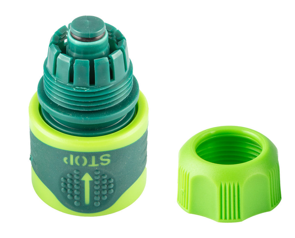 VERTO Tömlő gyorscsatlakozó 1/2" vizstoppos, kétkomponensű 15G731