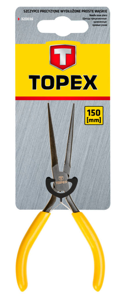 TOPEX Precíziós nyújtott csőrű fogó 140mm 32D036