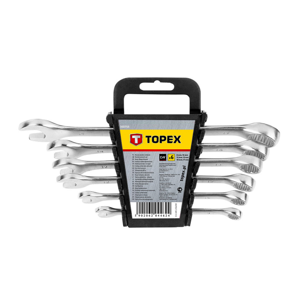 TOPEX Csillag-villáskulcs készlet 8-17mm, 6db 35D755