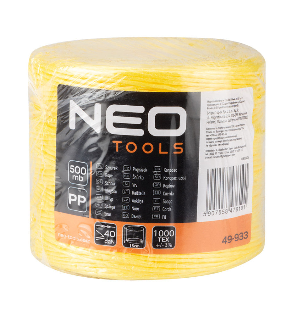 NEO TOOLS Polipropilén, PP, zsinór, 500m 49-933