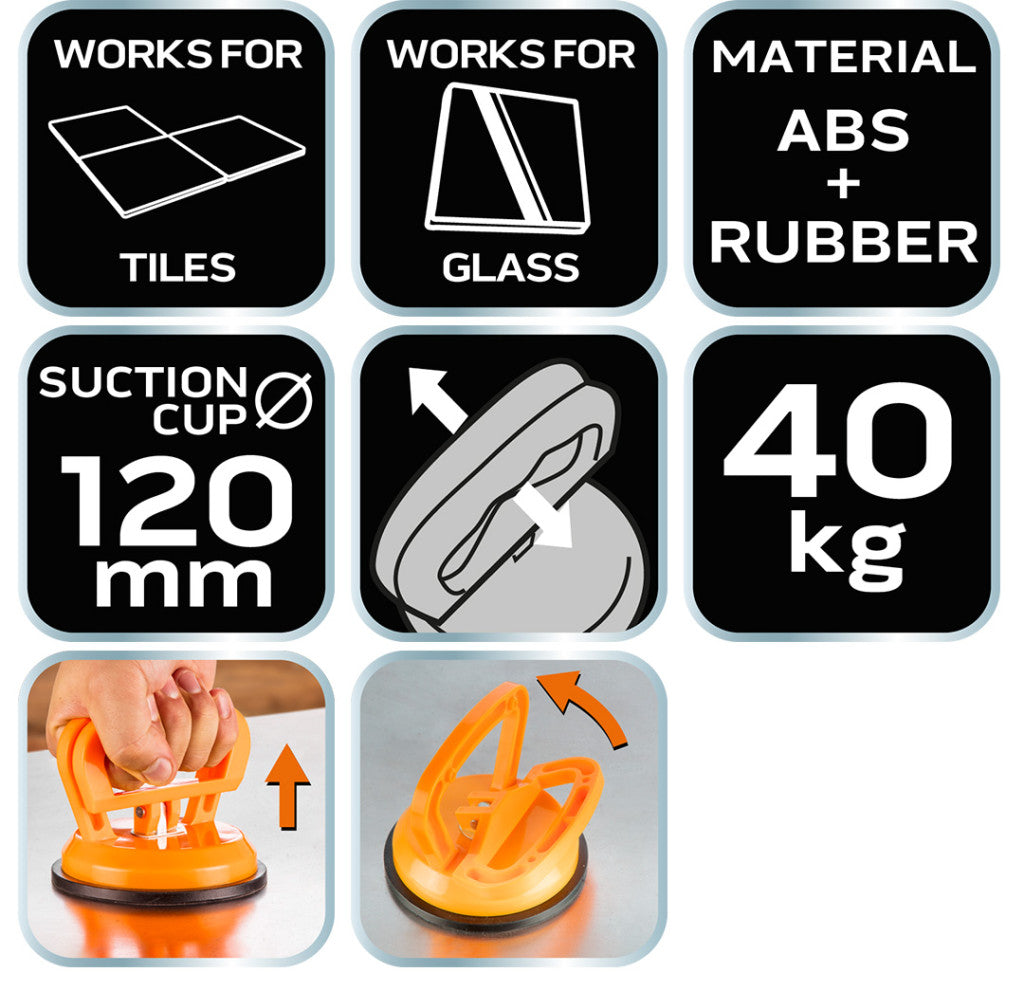 NEO TOOLS Vákumos táblaemelő, üveghez, csempéhez, lakkozott felületekhez 40KG 56-805