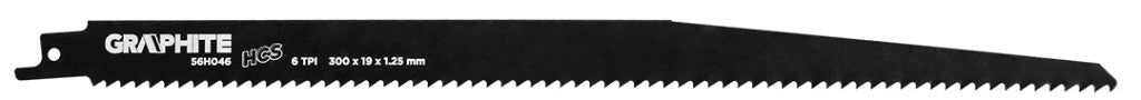GRAPHITE Orrfűrészlap, HCS, 300x19x1.25mm, 6TPI, 2db 56H046