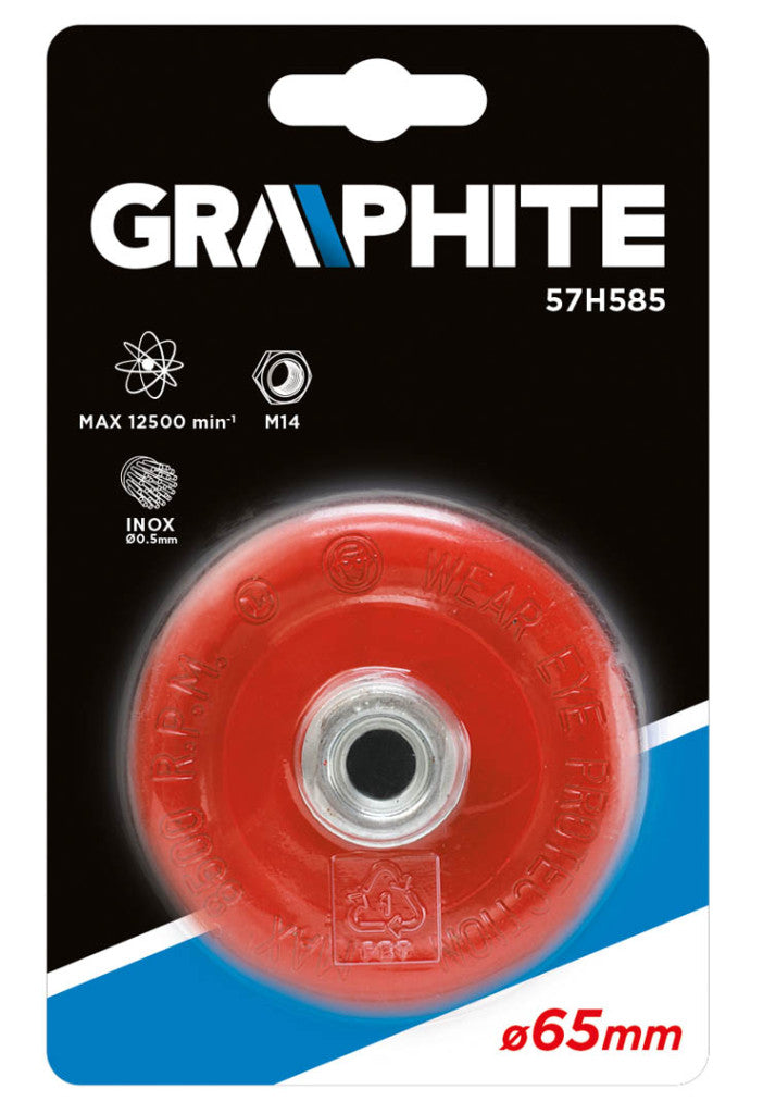 GRAPHITE DRÓTKORONG, FAZÉKKEFE SODROTT 65MM M14 57H585
