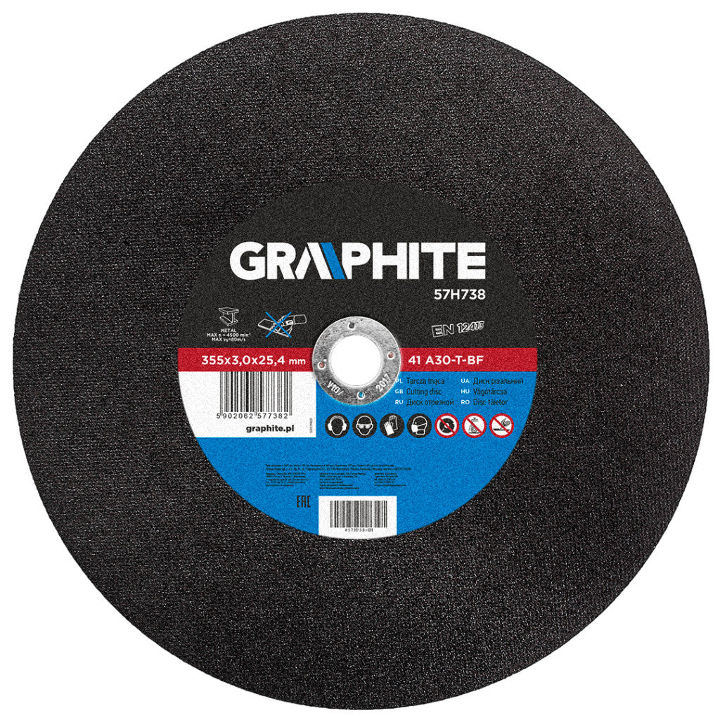 GRAPHITE Vágókorong fémhez 355x3.0x25.4mm 57H738