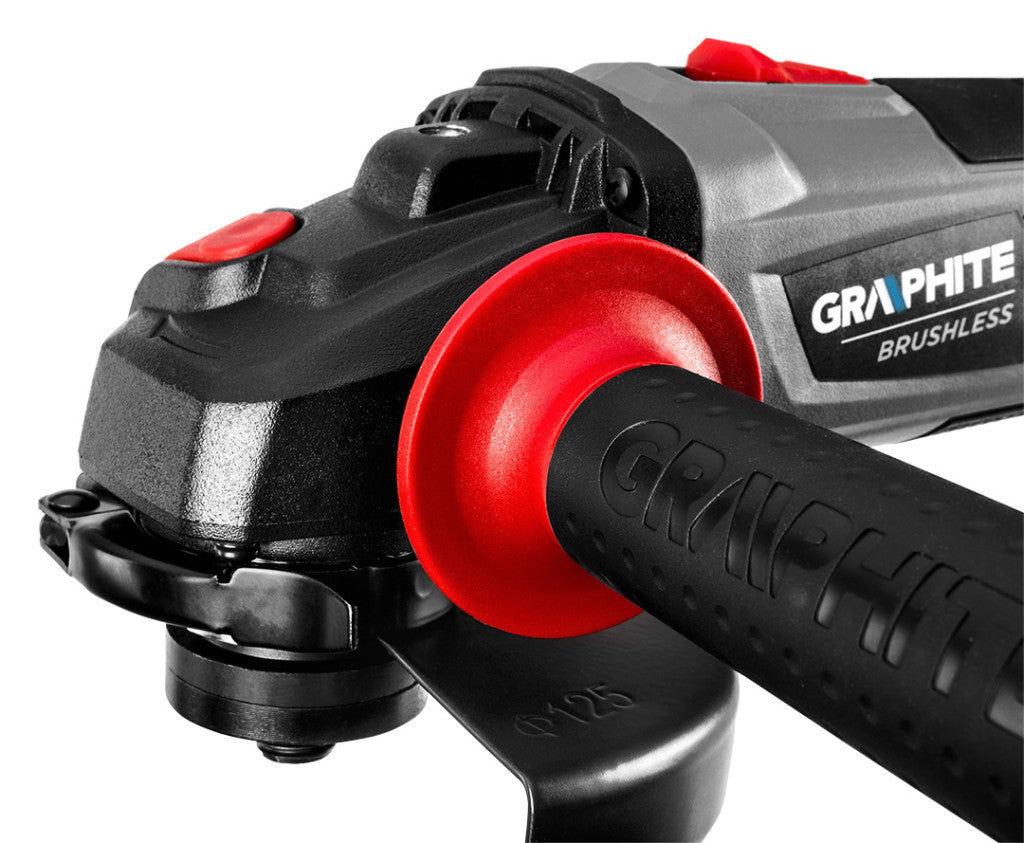 GRAPHITE Akkus szénkefementes sarokcsiszoló Energy+, 18V, 125mm, akku nélkül!!! 3 év garanciával 58G026