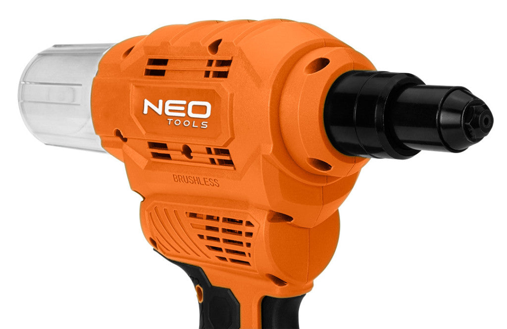 NEO TOOLS Akkus popszegecshúzó, Energy+, 18V, szegecsátmérő 2,4-6-4mm, húzóerő 12000 N 3 év garanciával 04-617