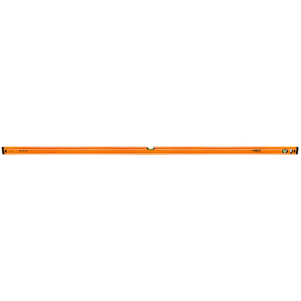 NEO TOOLS Vízmérték 200cm, 2 libella, 1 mart talp 25 év garanciával 71-067