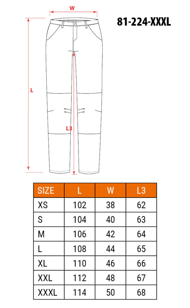 NEO TOOLS Tengerészkék Munkásnadrág, Navy, 60% pamut + 40% poliészter, XXXL 81-224-XXXL