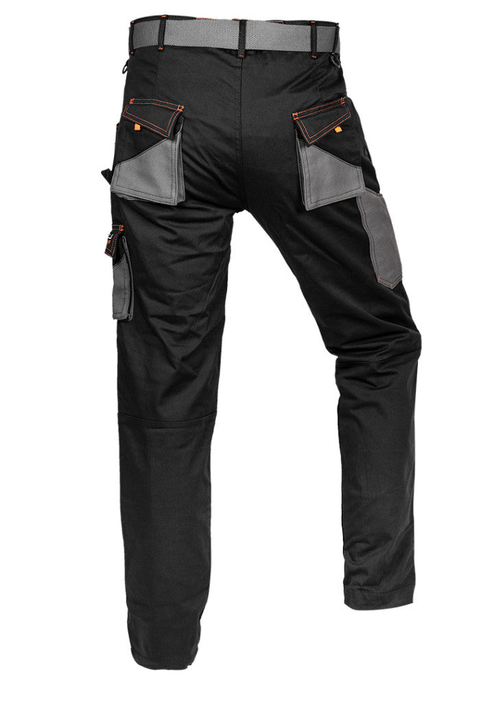 NEO TOOLS Karcsúsított(slim fit), Munkásnadrág, HD, 60% pamut, 37% polyester, 3% elastane, 285 g/m2, övvel, XS 81-238-XS