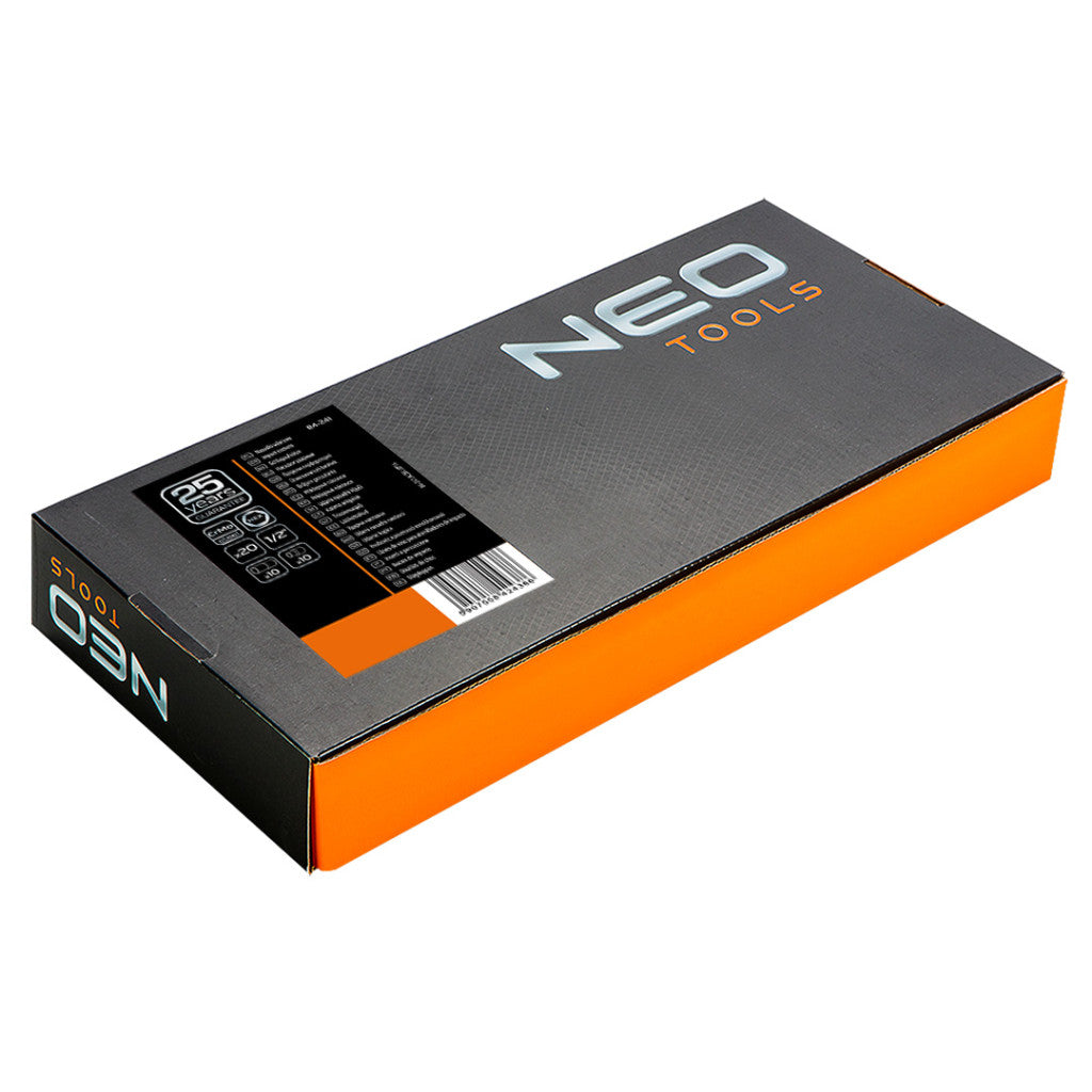 NEO TOOLS Gépi dugókulcskészlet 1/2", 20db, 10-24mm, műhelykocsitálcával 25 év garanciával 84-241