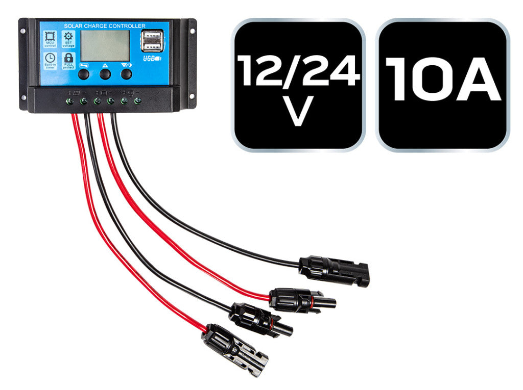 NEO TOOLS Napelemes töltésvezérlő 10A, 12/24V 90-145