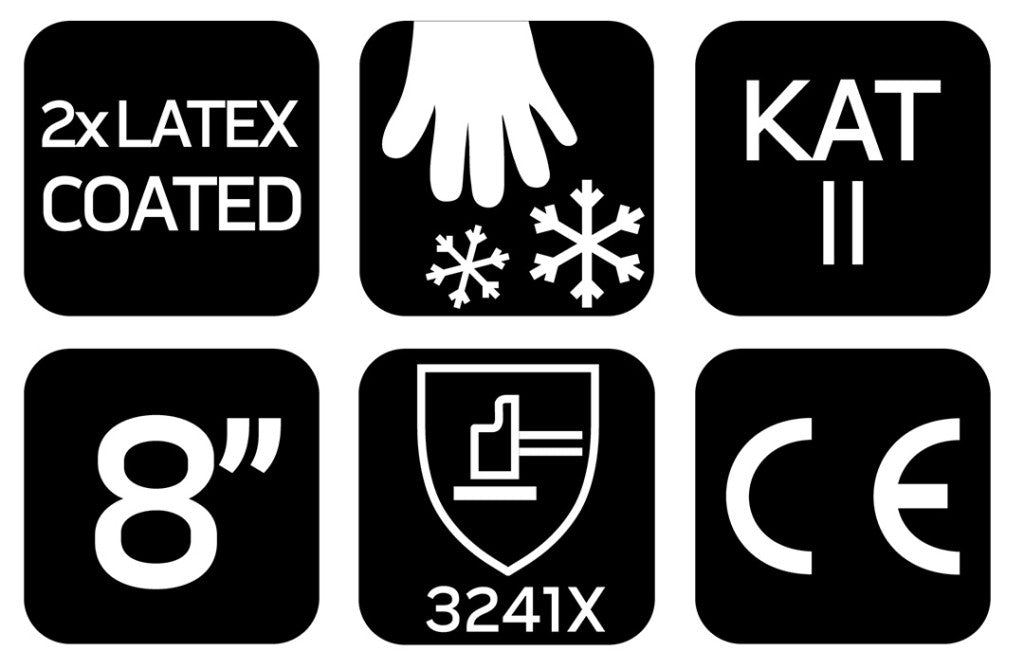 NEO TOOLS Munkakesztyű, AquaWinter, hőszigetelt, vízálló, dupla latex bevonatú poliészter, 8 97-614-8