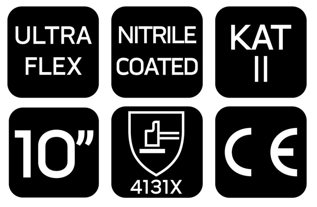 NEO TOOLS Munkakesztyű, Ultraflex, nylon-spandex, polimetilnitril (hab) bevonattal, 4131X, 10 97-622-10