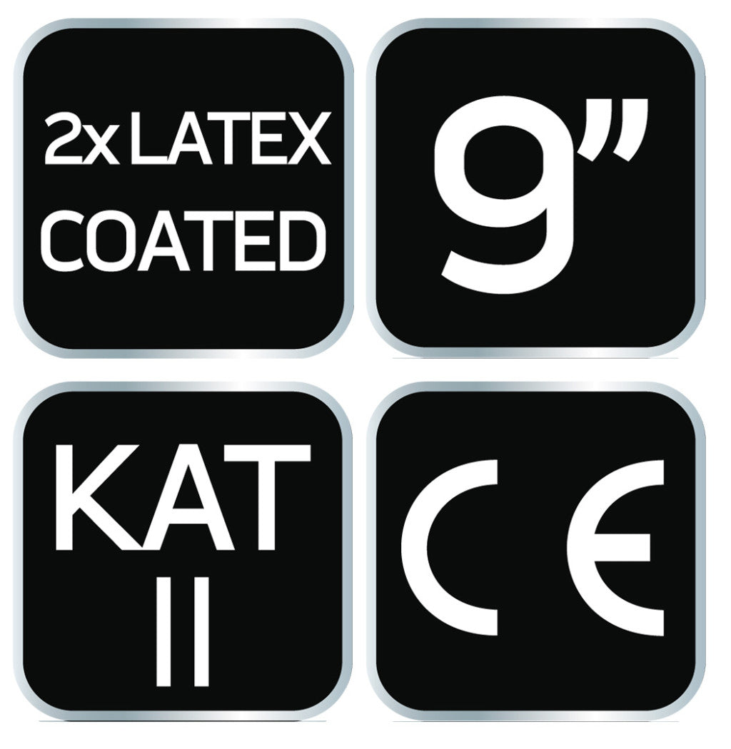NEO TOOLS Munkakesztyű, latexbevonatú poliészter(2 rétegű), 3141X, 9" 97-643-9