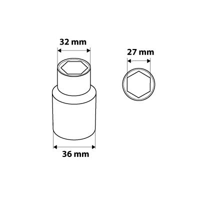 NEO TOOLS Dugókulcs 27mm, 1/2", hatlapú 25 év garanciával 08-427