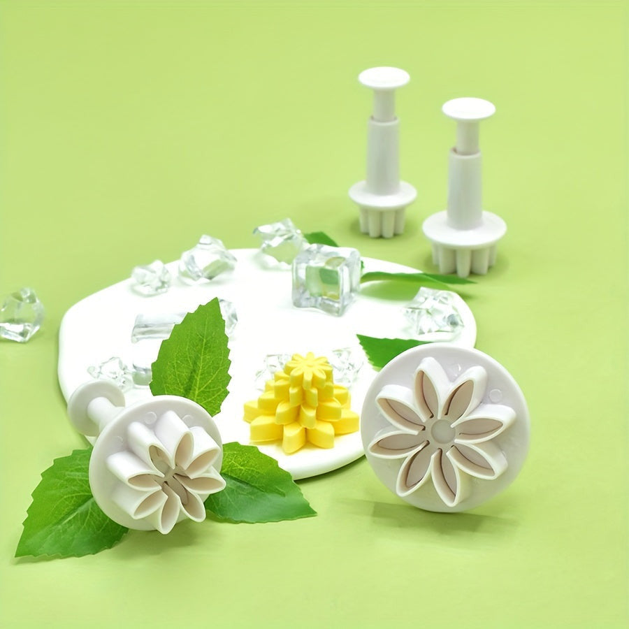 3/4 db-os, rugós kekszvágó készlet kreatív sütéshez, süteménydíszítéshez, fondant formákhoz, műanyag forma cukorkákhoz és sütikhez, sütőeszközök
