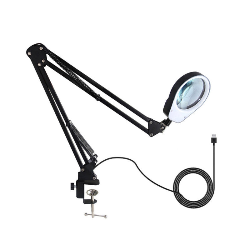 Asztalra szerelhető, 2 lencsés, LED-es nagyító