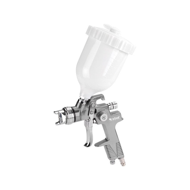 EXTOL PREMIUM festékszóró, felsőtartályos, 600ml, HVLP, fúvóka: 1,4mm, max.410 l/min, 3 Bar, 1/4" tömlőcsatlakozó, 0,5kg