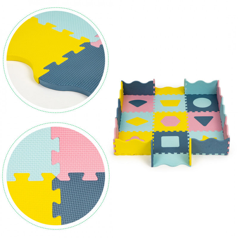 Habos szőnyeg kerítéssel, puzzle száraz medence 37 darabos Ecotoys