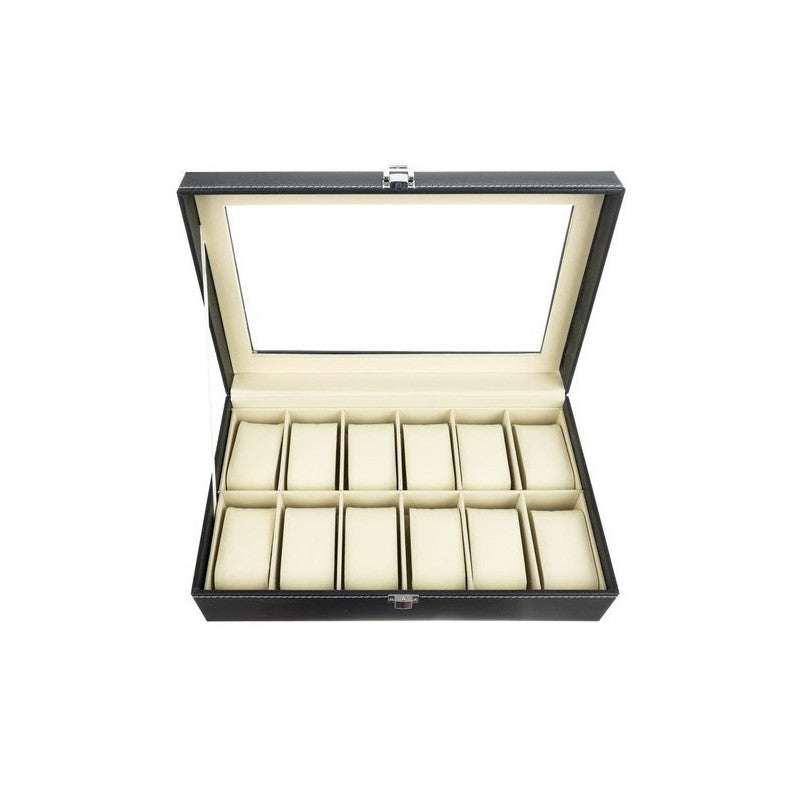 Karóra tároló 12 rekeszzel - óratartó készlet, karóratartó doboz, karóra szervíz eszközök, óra tároló doboz