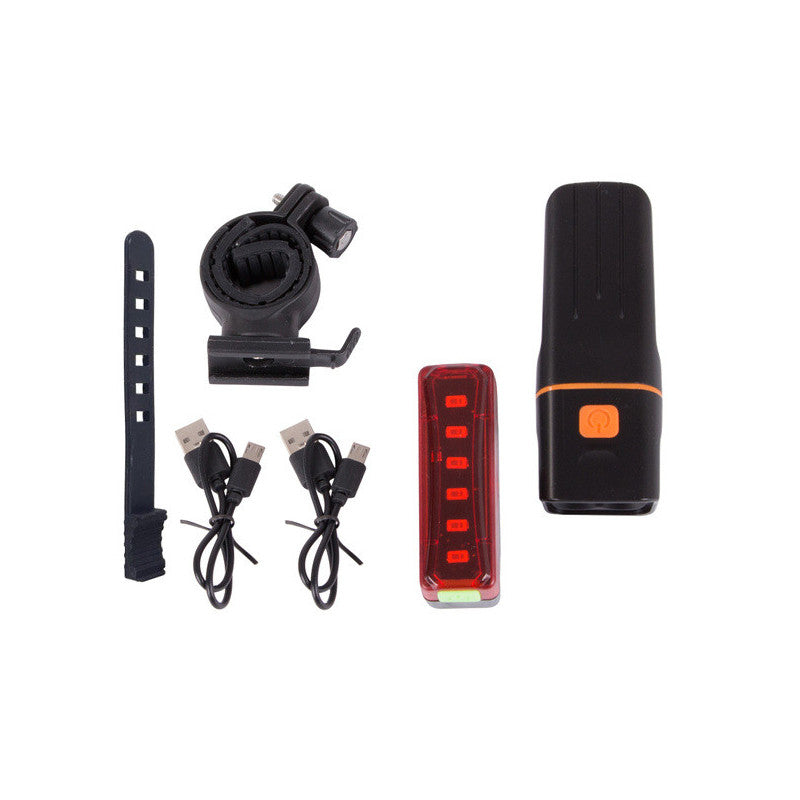 Kerékpárlámpa elöl-hátul LED kerékpár szett USB töltéssel