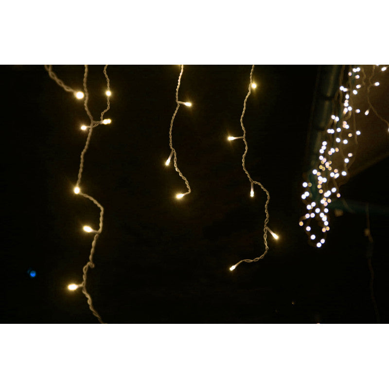 Kültéri jégcsapok, dekoratív függönyfény, 500 LED fény, 19m