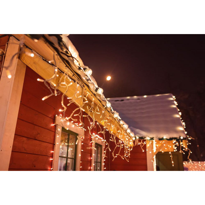 Kültéri jégcsapok, dekoratív függönyfény, 500 LED fény, 19m