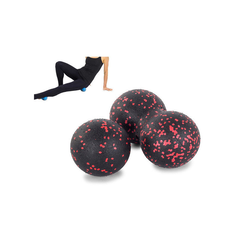 Masszírozó görgő labda + dupla - fitness roller masszázs labda