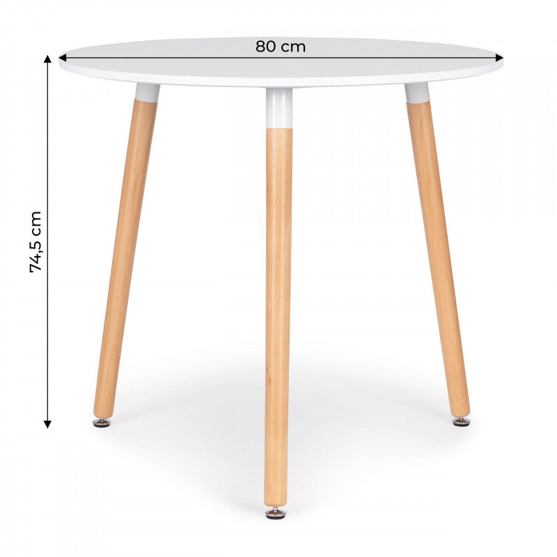 Modern fa asztal a konyhába és nappaliba, 80 cm