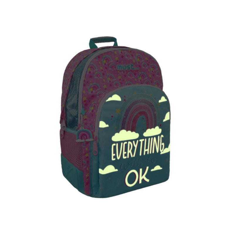 Must Everything OK fényvisszaverő felhő felhő mintás iskolatáska