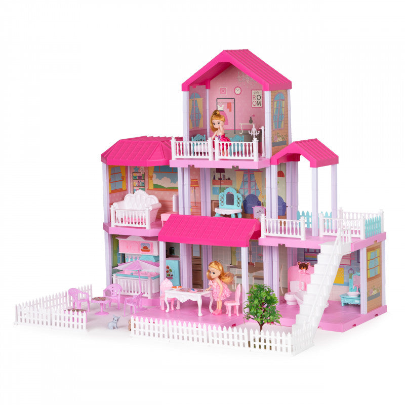 Nagy babaház összecsukható Villa + bútor babakert