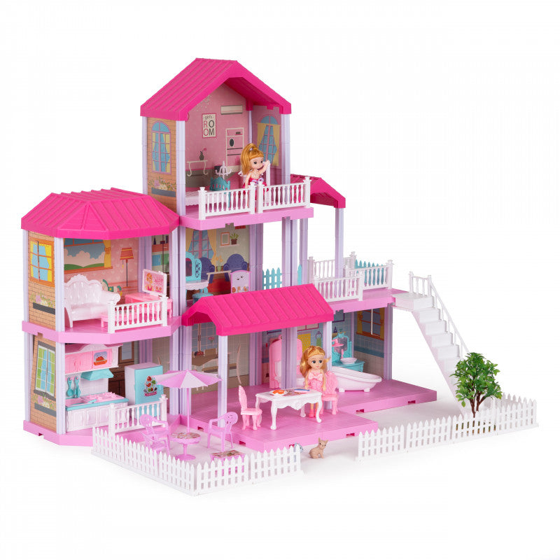 Nagy babaház összecsukható Villa + bútor babakert