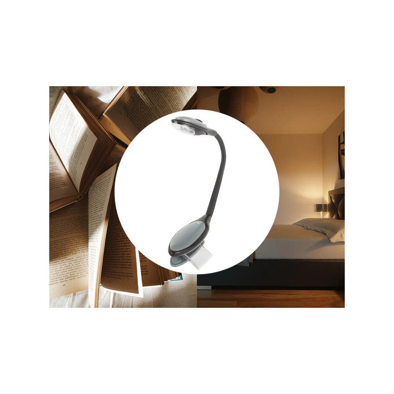 Flexibilis LED könyv olvasó lámpa klipsszel