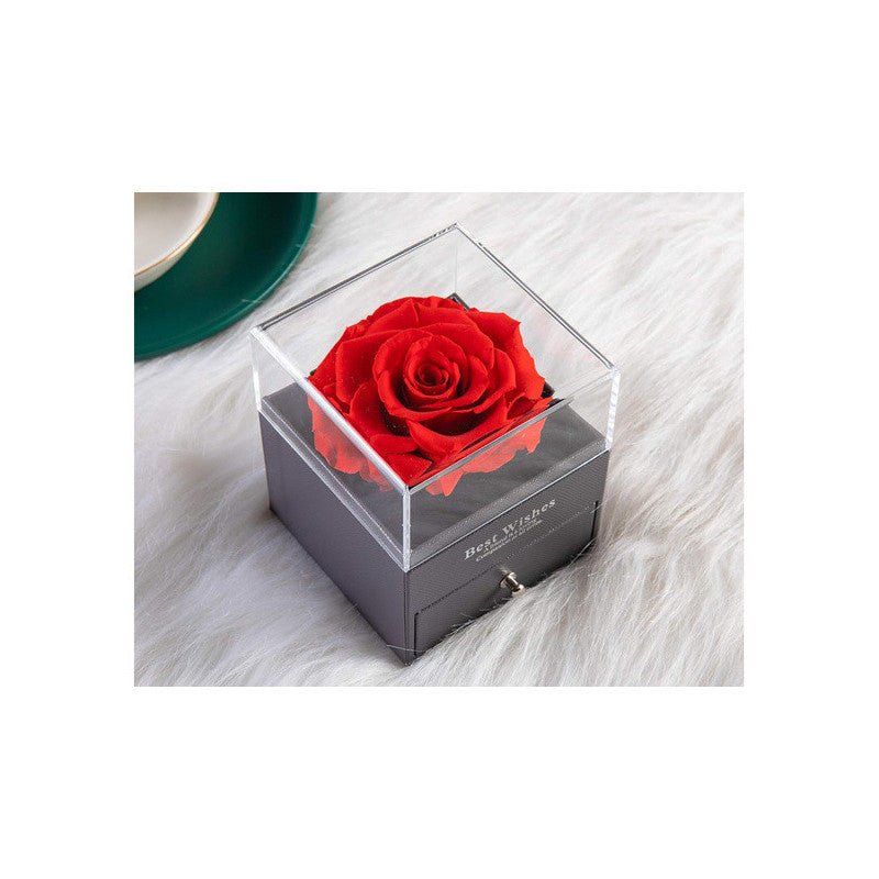 Örök rózsa díszdobozban ajándék doboz ékszer nyaklánc fiók.