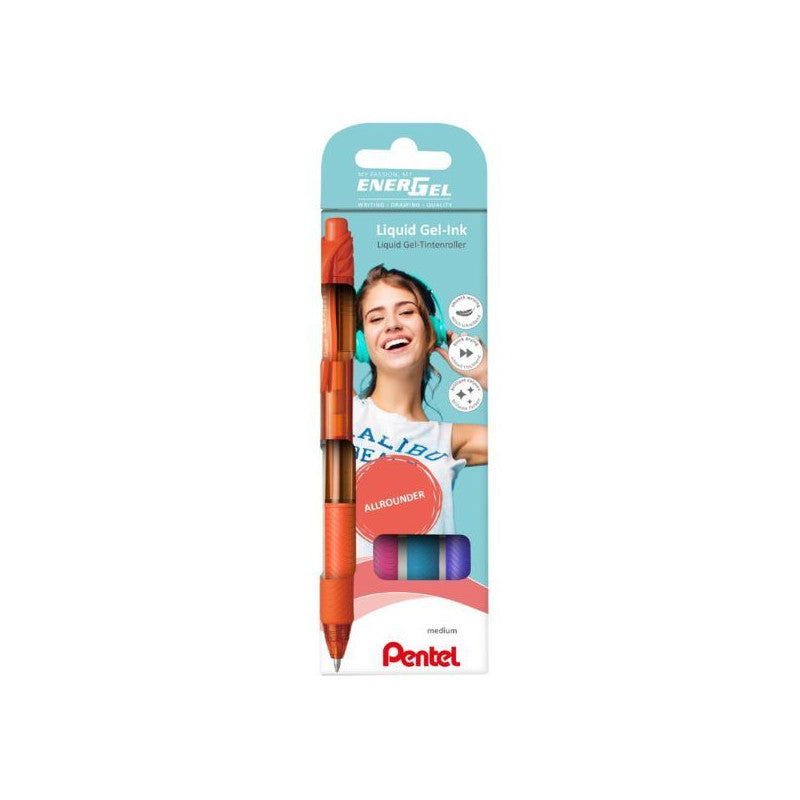 Pentel: EnerGelX zseléstoll - 4 db-os szett, divatszínek