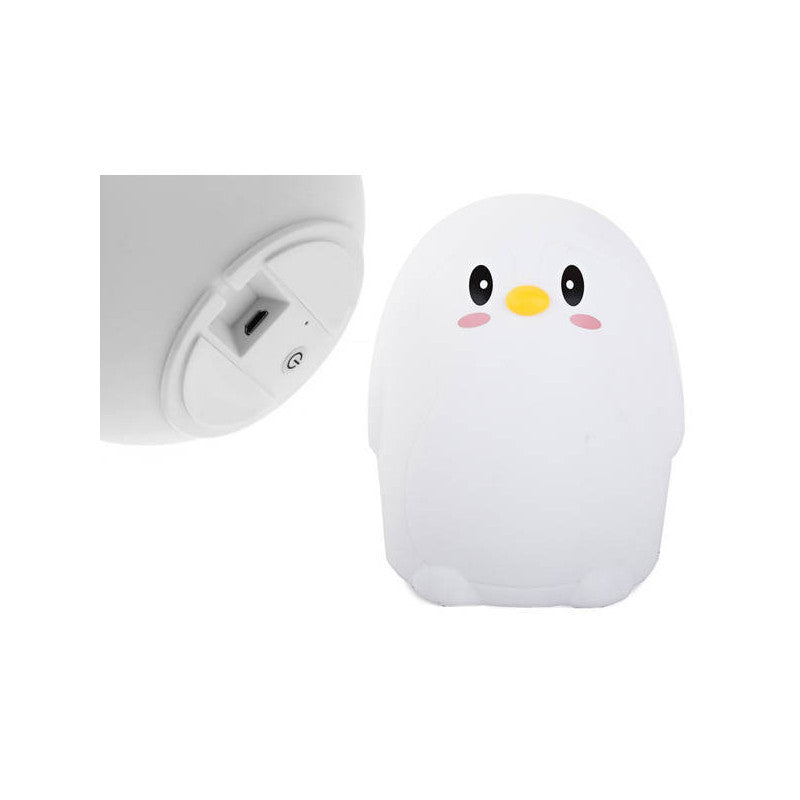 RGB távirányítós LED pingvin éjjeli lámpa gyerekeknek USB csatlakozással