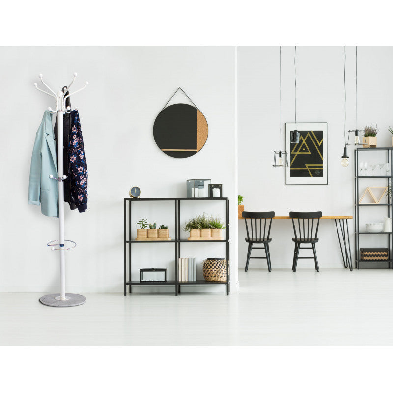 Ruhásszekrény, ruhák, esernyők, márvány fehér ModernHome