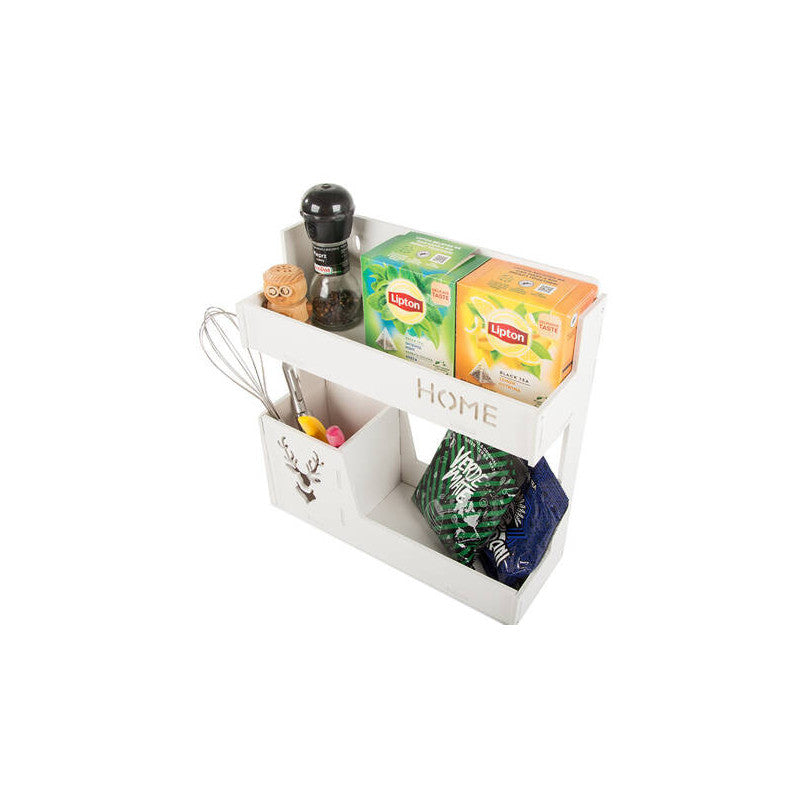 Szervező akasztós polc konyhaszekrénybe - praktikus tárolás, rendszerezés, helytakarékosság.