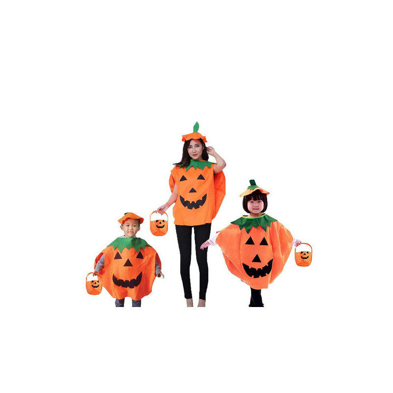 Tök jelmez álca Halloween-ra - gyerek és felnőtt méretben, aranyos narancssárga tök designnal, kiegészítőkkel.