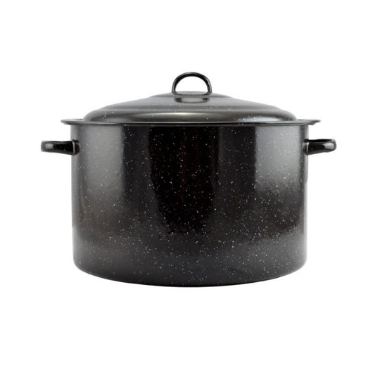 Zománcozott Lábas fedővel 36 cm 20 liter fekete