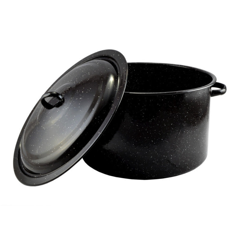 Zománcozott Lábas fedővel 36 cm 20 liter fekete
