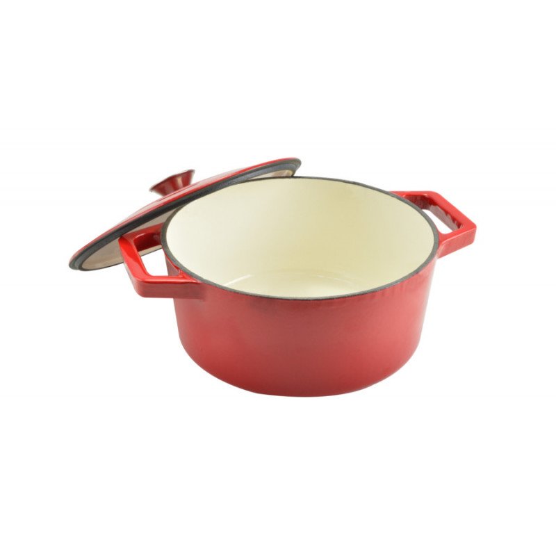 Zománcozott öntöttvas lábas 28 cm 7 literes piros